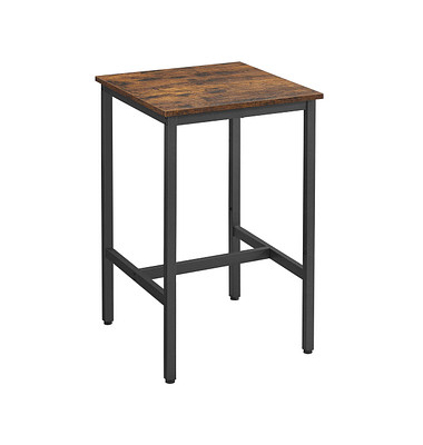Bistrotisch LBT25X, 92cm (H), 60x60cm (BxT), quadratisch, braun / schwarz