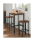 Bistrotisch LBT25X, 92cm (H), 60x60cm (BxT), quadratisch, braun / schwarz