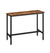 Bistrotisch LBT010B01, 90cm (H), 100x40cm (BxT), rechteckig, braun / schwarz