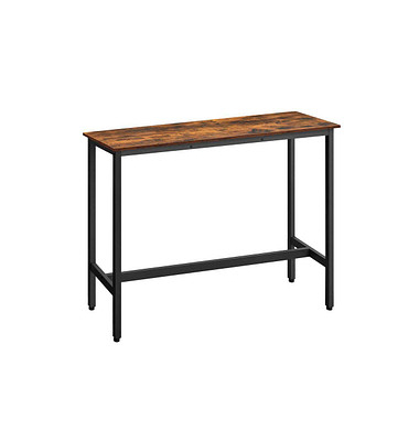 Bistrotisch LBT010B01, 90cm (H), 100x40cm (BxT), rechteckig, braun / schwarz