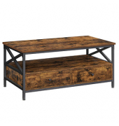 Couchtisch, 45cm (H), 100x55cm (BxT), rechteckig, braun / schwarz