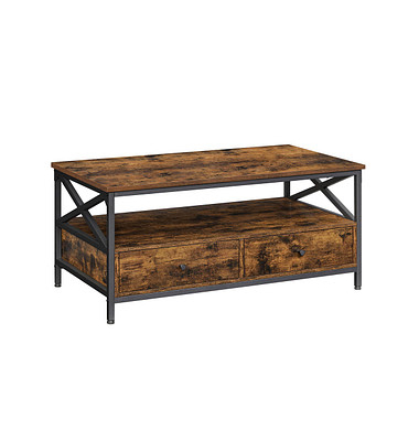 Couchtisch, 45cm (H), 100x55cm (BxT), rechteckig, braun / schwarz