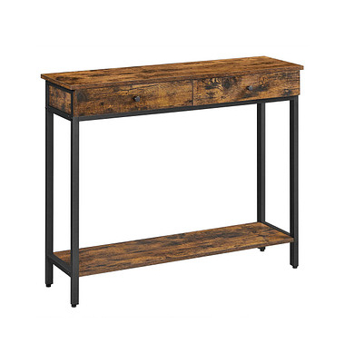 Konsolentisch LNT015B01V1, 80cm (H), 100x30cm (BxT), rechteckig, braun / schwarz