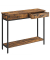 Konsolentisch LNT015B01V1, 80cm (H), 100x30cm (BxT), rechteckig, braun / schwarz