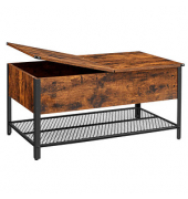 Couchtisch, 47cm (H), 100x55cm (BxT), rechteckig, braun / schwarz