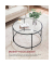 Couchtisch, 45,5cm (H), 84x84cm (BxT), rund, glasklar / schwarz