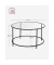 Couchtisch, 45,5cm (H), 84x84cm (BxT), rund, glasklar / schwarz
