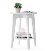 Beistelltisch LET283T14, 50,7cm (H), 40x40cm (BxT), rund, weiß / weiß