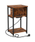 Beistelltisch LET375B01, 58cm (H), 34x30cm (BxT), rechteckig, braun / schwarz