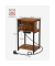 Beistelltisch LET375B01, 58cm (H), 34x30cm (BxT), rechteckig, braun / schwarz