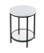 Beistelltisch LET285B13, 55cm (H), 45x45cm (BxT), rund, marmor, weiß / schwarz