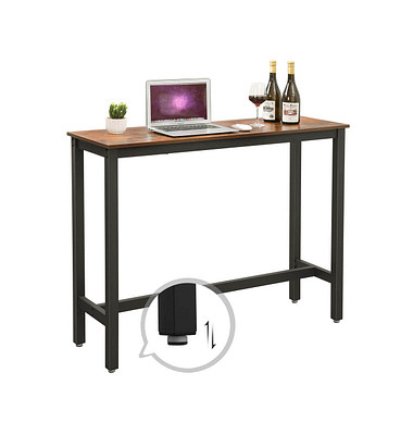 Bistrotisch LBT12X, 100cm (H), 120x40cm (BxT), rechteckig, braun / schwarz