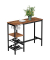 Bistrotisch LBT013B01, 90cm (H), 110x40cm (BxT), rechteckig, braun / schwarz