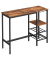 Bistrotisch LBT013B01, 90cm (H), 110x40cm (BxT), rechteckig, braun / schwarz