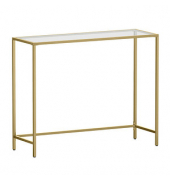 Konsolentisch LGT26G, 80cm (H), 100x35cm (BxT), rechteckig, glasklar / gold