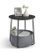 Beistelltisch LET223B01, 50cm (H), 45x45cm (BxT), rund, schwarz / schwarz