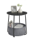 Beistelltisch LET223B01, 50cm (H), 45x45cm (BxT), rund, schwarz / schwarz