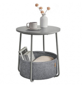 Beistelltisch LET223G36, 50cm (H), 45x45cm (BxT), rund, dunkelgrau / grau