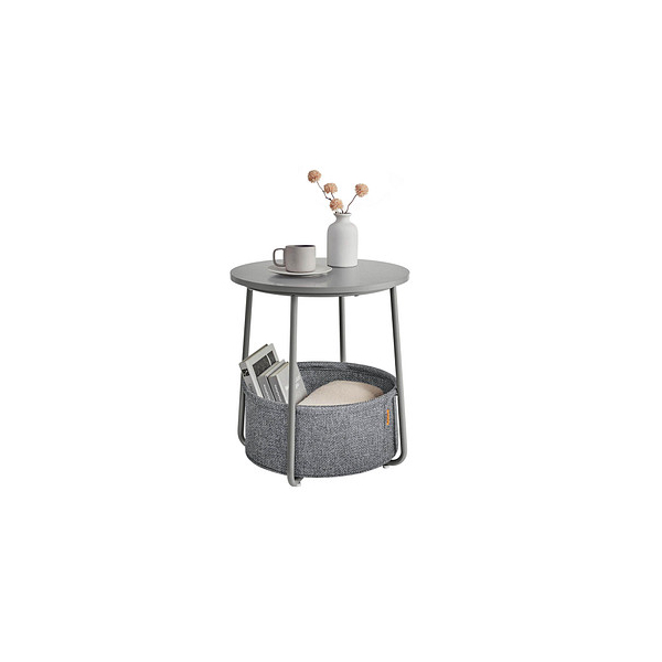0194343142746 - Songmics - vasagle Beistelltisch rund kleiner Tisch Couchtisch klein Wohnzimmertisch mit Korb aus Stoff Stauraum für Wohnzimmer Schlafzimmer 0194343142746 - Songmics - vasagle Beistelltisch rund kleiner Tisch Couchtisch klein Wohnzimmertisch mit Korb aus Stoff Stauraum für Wohnzimmer Schlafzimmer