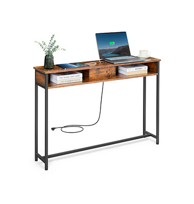 Konsolentisch LNT111K01, 81cm (H), 120x25cm (BxT), rechteckig, braun / schwarz