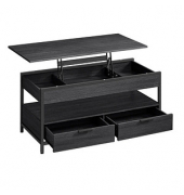 Couchtisch, 48-63cm (H), 100x50cm (BxT), rechteckig, schwarz / schwarz