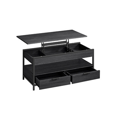 Couchtisch, 48-63cm (H), 100x50cm (BxT), rechteckig, schwarz / schwarz
