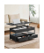 Couchtisch, 48-63cm (H), 100x50cm (BxT), rechteckig, schwarz / schwarz
