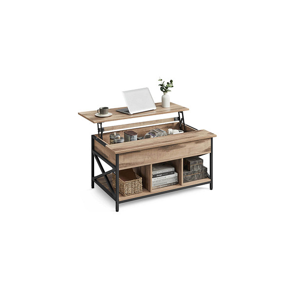 0194343194493 - Songmics - vasagle Couchtisch höhenverstellbarer Wohnzimmertisch Kaffeetisch offener und versteckter Stauraum X-Streben 60 x 100 x (48-62) cm 0194343194493 - Songmics - vasagle Couchtisch höhenverstellbarer Wohnzimmertisch Kaffeetisch offener und versteckter Stauraum X-Streben 60 x 100 x (48-62) cm