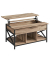 Couchtisch, 48 / 62cm (H), 95x60cm (BxT), rechteckig, hellbraun / schwarz