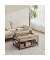 Couchtisch, 48 / 62cm (H), 95x60cm (BxT), rechteckig, hellbraun / schwarz