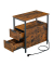 Beistelltisch LET325B01, 61cm (H), 35x60cm (BxT), rechteckig, braun / schwarz