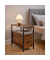 Beistelltisch LET325B01, 61cm (H), 35x60cm (BxT), rechteckig, braun / schwarz