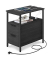 Beistelltisch LET325B22, 61cm (H), 35x60cm (BxT), rechteckig, anthrazit / schwarz