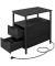 Beistelltisch LET325B22, 61cm (H), 35x60cm (BxT), rechteckig, anthrazit / schwarz