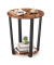 Beistelltisch LET57X, 57cm (H), 50x50cm (BxT), rund, braun / schwarz