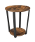 Beistelltisch LET57X, 57cm (H), 50x50cm (BxT), rund, braun / schwarz