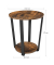 Beistelltisch LET57X, 57cm (H), 50x50cm (BxT), rund, braun / schwarz