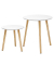 Beistelltisch LET07WN, 35 / 50cm (H), 35 / 45cmx35 / 45cm (BxT), rund, weiß / braun