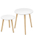 Beistelltisch LET07WN, 35 / 50cm (H), 35 / 45cmx35 / 45cm (BxT), rund, weiß / braun