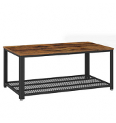 Couchtisch, 45cm (H), 106,2x60,2cm (BxT), rechteckig, braun / schwarz