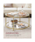 Couchtisch, 45,5cm (H), 84x84cm (BxT), rund, glasklar / gold