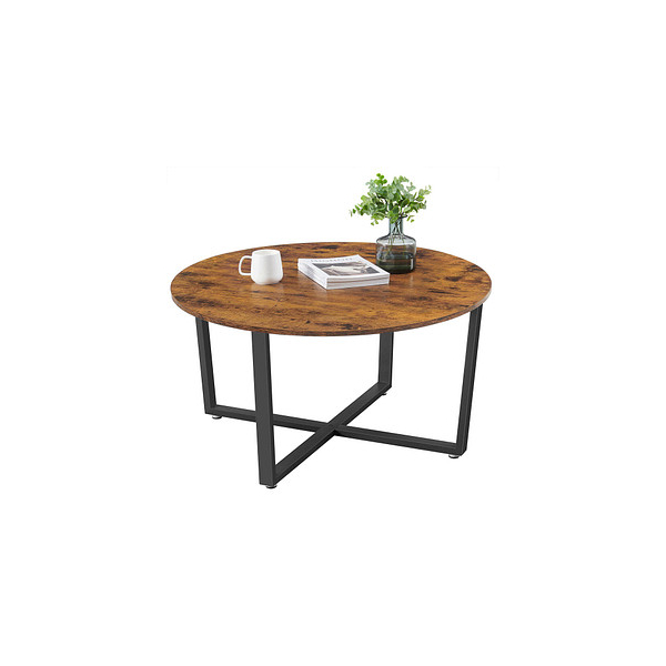 6955880357659 - Vasagle Couchtisch rund Wohnzimmertisch Sofatisch Kaffeetisch stabiles Eisengestell einfacher Aufbau Industrie-Design Vintage Dunkelbraun von 6955880357659 - Vasagle Couchtisch rund Wohnzimmertisch Sofatisch Kaffeetisch stabiles Eisengestell einfacher Aufbau Industrie-Design Vintage Dunkelbraun von