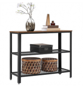 Konsolentisch LNT81BX, 80cm (H), 101,5x35cm (BxT), rechteckig, braun / schwarz