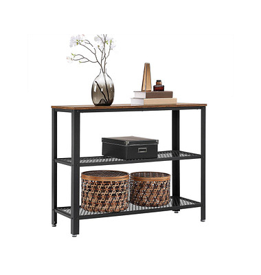 Konsolentisch LNT81BX, 80cm (H), 101,5x35cm (BxT), rechteckig, braun / schwarz