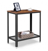 Beistelltisch LET31BX, 60cm (H), 60x30cm (BxT), rechteckig, braun / schwarz