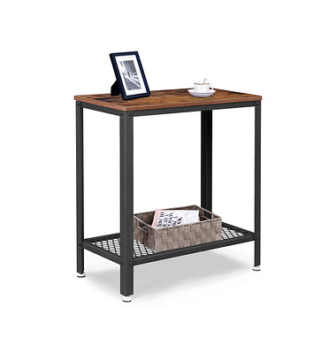 Beistelltisch LET31BX, 60cm (H), 60x30cm (BxT), rechteckig, braun / schwarz