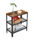 Beistelltisch LET33BX, 60cm (H), 60x30cm (BxT), rechteckig, braun / schwarz