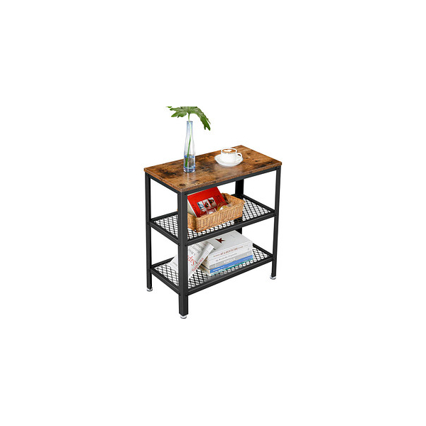 6955880390793 - VASAGLE Beistelltisch mit 2 Gitterablagen | schmal stabil platzsparend | einfacher Aufbau Industrie-Design Vintage dunkelbraun von SONGMICS LET33BX 6955880390793 - VASAGLE Beistelltisch mit 2 Gitterablagen | schmal stabil platzsparend | einfacher Aufbau Industrie-Design Vintage dunkelbraun von SONGMICS LET33BX