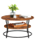 Couchtisch, 45cm (H), 80x80cm (BxT), rund, braun / schwarz