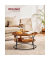 Couchtisch, 45cm (H), 80x80cm (BxT), rund, braun / schwarz